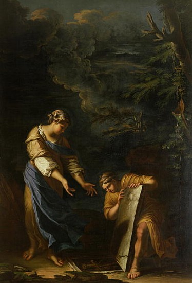 Theseus Lifting the Stone von Salvator Rosa