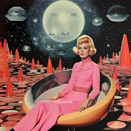 Königin der Weltraum-Collage-Kunst