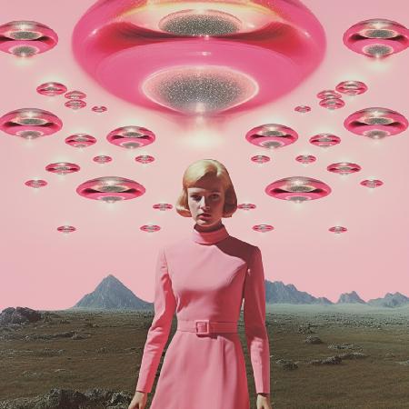 Surreale UFO-Collagenkunst