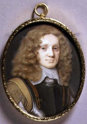 Portrait Miniature of a Man in Armour, c.1660 (w/c on vellum on card) von Samuel Cooper