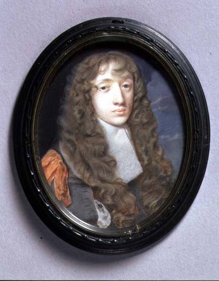 Portrait Miniature of a Young Man in Grey von Samuel Cooper