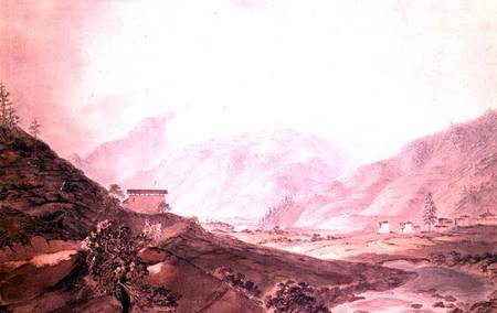 Mountain Scene near Thimphu, Bhutan, 1783 von Samuel Davis