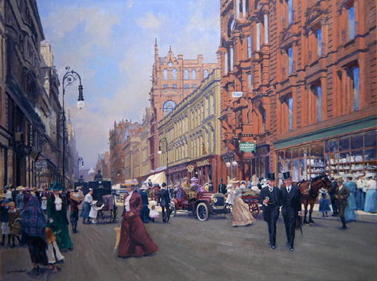 Buchanan Street in 1910 (oil on canvas) von Samuel Ireland