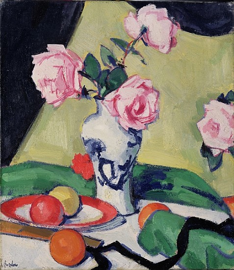Still Life with Japanese Jar and Roses, c.1919 von Samuel John Peploe