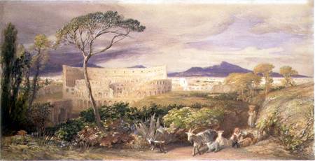 The Colosseum and Alban Mount (w/c and gouache over pencil, chalk and von Samuel Palmer
