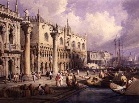 The Molo and the Doges' Palace, Venice von Samuel Prout