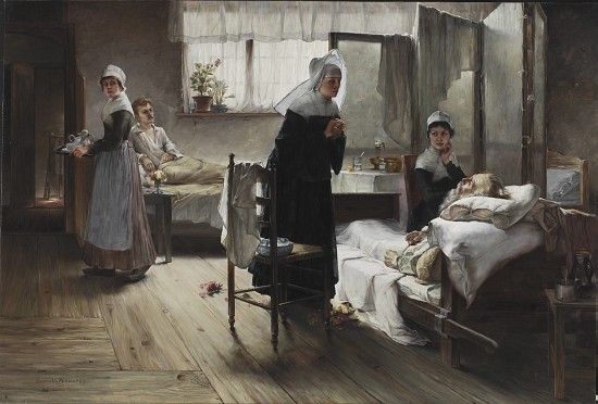 Evangeline discovering her Affianced in the Hospital von Samuel Richards