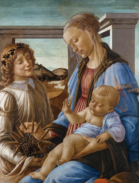 Madonna mit dem Kind und Engel (Madonna dell'Eucarestia) von Sandro Botticelli