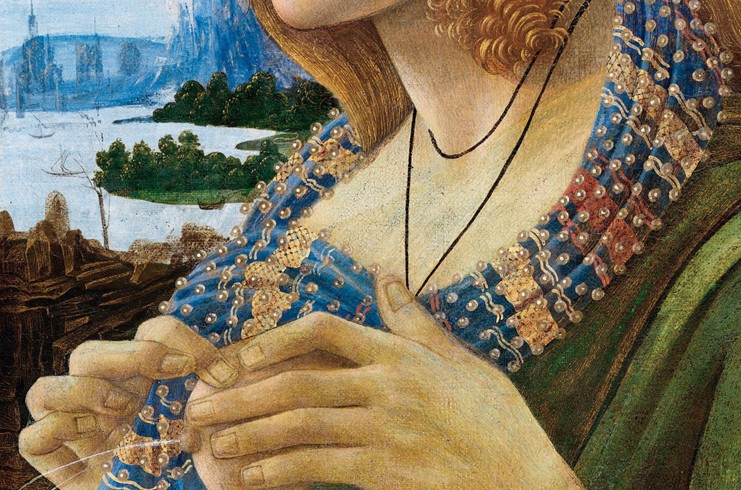 Allegorisches Bildnis einer Frau (Simonetta Vespucci). Detail von Sandro Botticelli