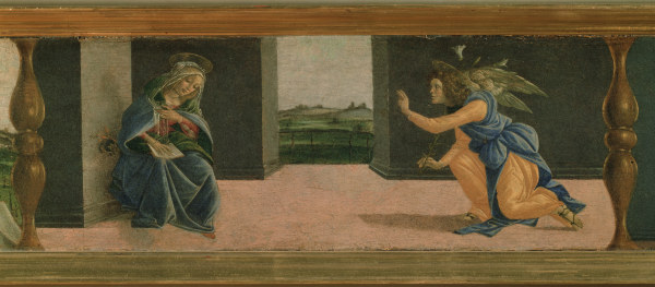 Botticelli, Verkündigung / Predella von Sandro Botticelli
