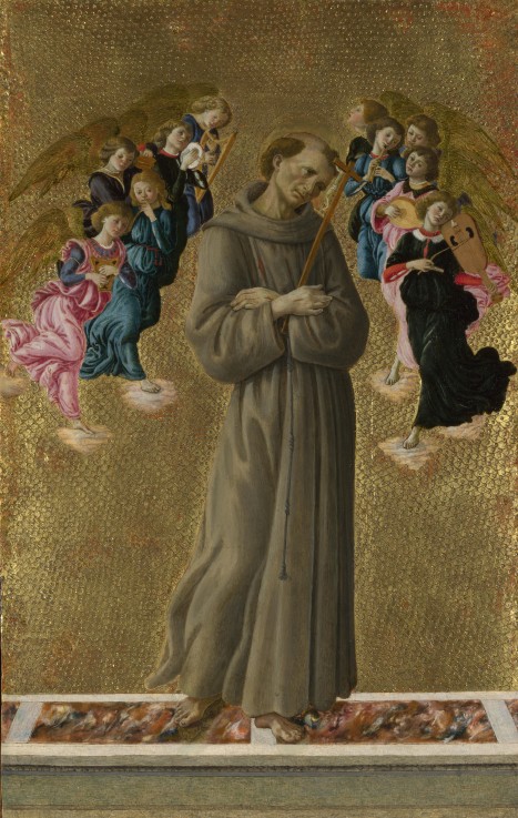 Heiliger Franziskus mit Engeln von Sandro Botticelli