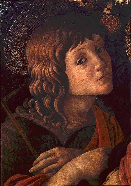 Madonna and Child with St. John the Baptist, detail of the young saint von Sandro Botticelli