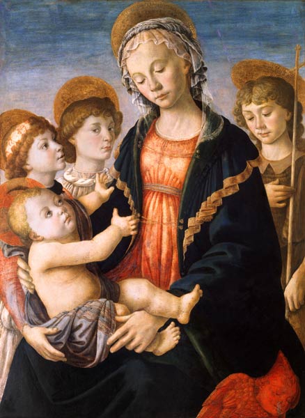 Mary & Child, John, Angels / Botticelli von Sandro Botticelli