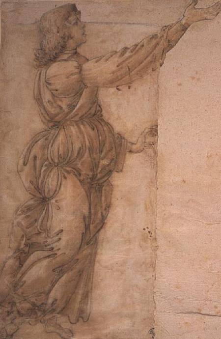 Study of an Angel  (for restored image see 80400) von Sandro Botticelli
