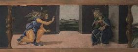 The Annunciation, predella panel from the Altarpiece of St Mark c.1488-90