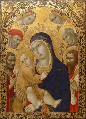 Madonna und Kind mit Heiligen Hieronymus, Johannes dem Täufer, Bernhardin von Siena und Bartholomäus