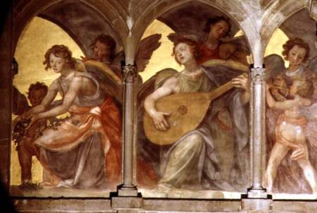 Musical angels within a trompe l'oeil cloister, from the interior west facade von Santi di Tito