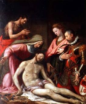 The Deposition of Christ with St. John the Baptist, St. Catherine of Alexandria and a Donor