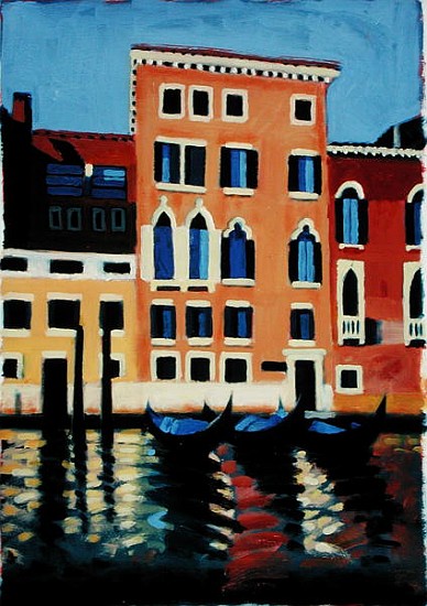 Canal Grande II (oil on card)  von Sara  Hayward