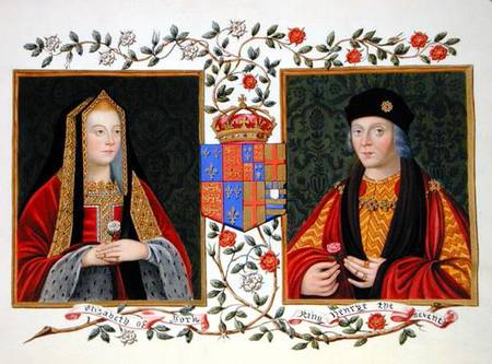 Double portrait of Elizabeth of York (1465-1503) and Henry VII (1457-1509) holding the white rose of von Sarah Countess of Essex