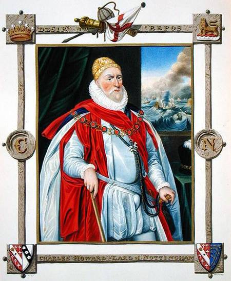 Portrait of Charles Howard (1536-1624) 2nd Baron of Effingham and 1st Earl of Nottingham from 'Memoi von Sarah Countess of Essex