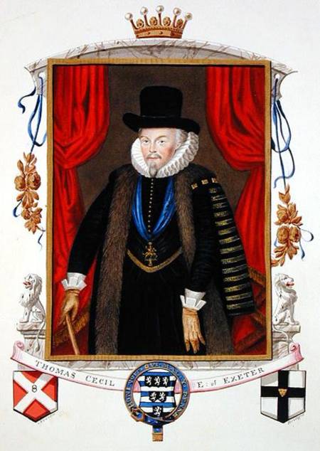 Portrait of Sir Thomas Cecil (1542-1623) 1st Earl of Exeter, 2nd Lord Burghley from 'Memoirs of the von Sarah Countess of Essex