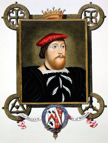 Portrait of Thomas Boleyn (1477-1539) Earl of Wiltshire from 'Memoirs of the Court of Queen Elizabet von Sarah Countess of Essex