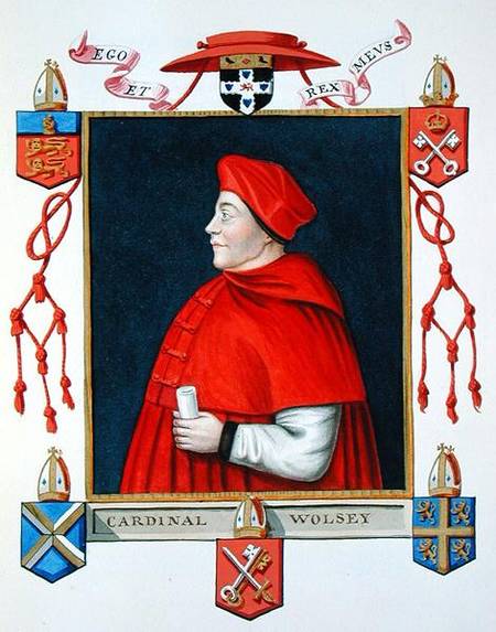 Portrait of Thomas Wolsey (c.1475-1530) Cardinal and Statesman from 'Memoirs of the Court of Queen E von Sarah Countess of Essex