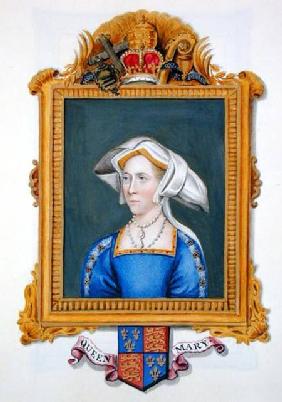 Portrait of Anne Boleyn wrongly called Queen Mary from 'Memoirs of the Court of Queen Elizabeth' published
