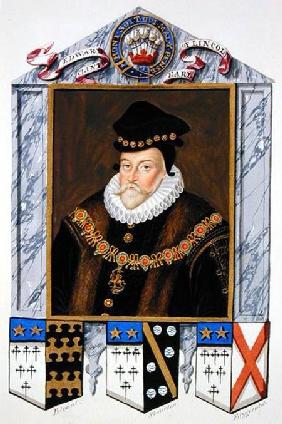 Portrait of Edward Fiennes de Clinton (1512-85) 1st Earl of Lincoln from 'Memoirs of the Court of Qu published