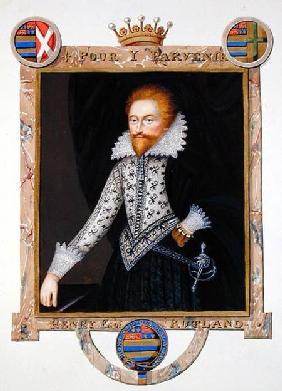 Portrait of Henry Manners (d.1563) 2nd Earl of Rutland from 'Memoirs of the Court of Queen Elizabeth published
