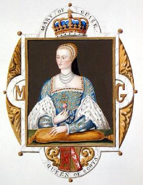 Portrait of Mary of Guise (1515-60) Queen of Scotland from 'Memoirs of the Court of Queen Elizabeth' published