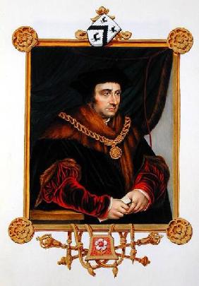 Portrait of Sir Thomas More (1478-1535) from 'Memoirs of the Court of Queen Elizabeth', after a port published