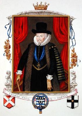 Portrait of Sir Thomas Cecil (1542-1623) 1st Earl of Exeter, 2nd Lord Burghley from 'Memoirs of the published