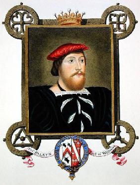 Portrait of Thomas Boleyn (1477-1539) Earl of Wiltshire from 'Memoirs of the Court of Queen Elizabet published