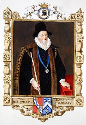 Portrait of Thomas Sackville (1536-1608) 1st Baron Buckhurst from 'Memoirs of the Court of Queen Eli published