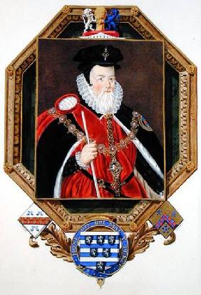 Portrait of William Cecil (1520-98) 1st Baron Burghley from 'Memoirs of the Court of Queen Elizabeth after a pi