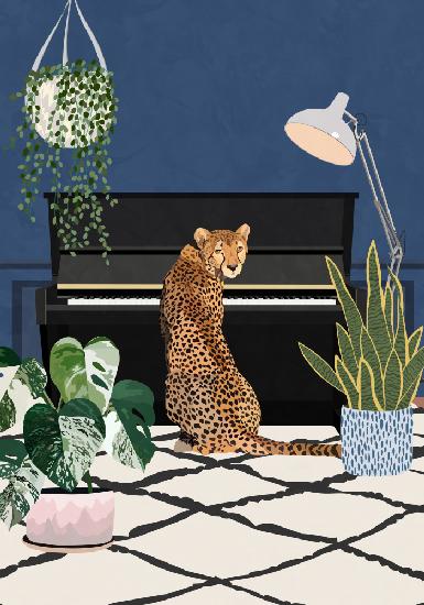 Gepard spielt Klavier