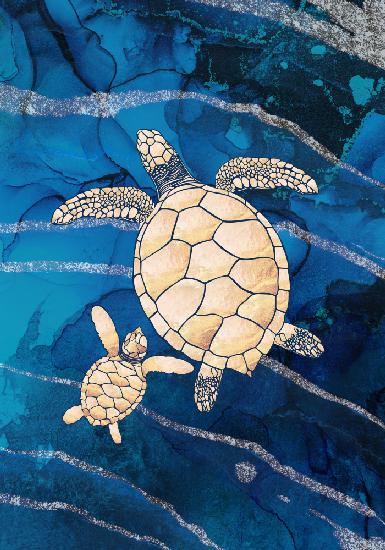 Goldschildkröten schwimmen