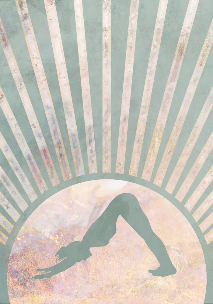 Yoga Boho Sonnenaufgang Grün 3 von Sarah Manovski