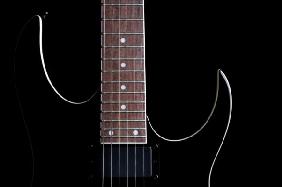 electric guitar silhouette isolated on b