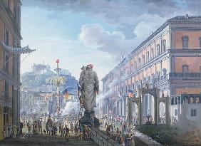 The Palazzo Reale, at the Moment When the Tree of Liberty was Cut Down and the Troops en masse were 19th