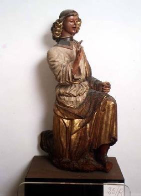 Figure of the angel Gabriel from an Annunciation, Italian 15th centu