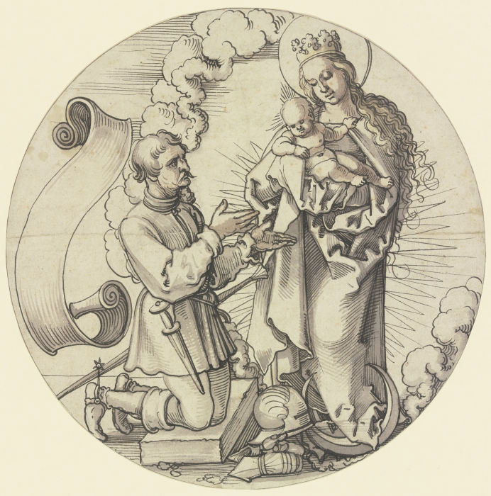 Die Madonna auf der Mondsichel mit einem knienden Ritter als Stifter von Sebald Beham