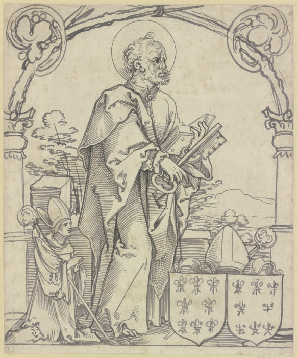 Heiliger Petrus mit Stifter, dem Abt Johann Lang zu Castel von Sebald Beham