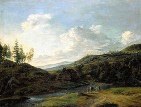Landschaft aus der Gegend von Hirschberg um 1810