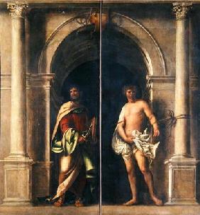 Saints Bartholomew and Sebastian, c.1508-09 (oil on canvas) 18th