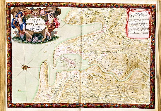 Ms 988 volume 3 fol.31 Map of Concarneau, from the ''Atlas Louis XIV'', 1683-88 von Sebastien Le Prestre de Vauban