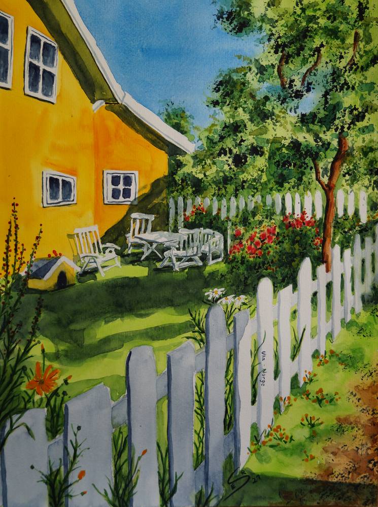 Gelbes Haus in Ula von Eva Seltmann-Reinig
