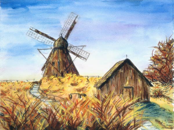 Windmühle in Skagen - Dänemark von Eva Seltmann-Reinig
